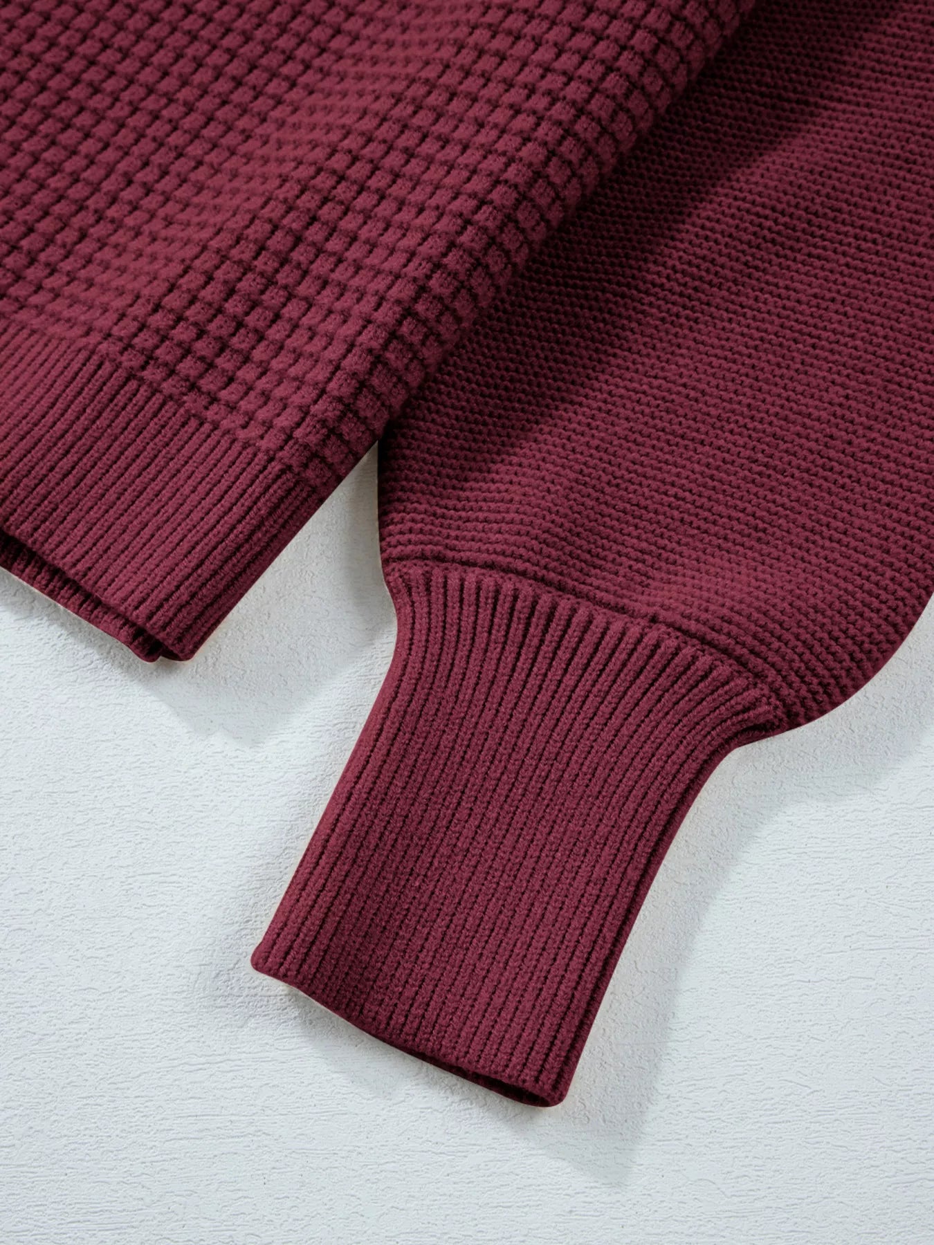 Domitila | Suéter Solid Color Mixed Tejido Texturizadoted Crew