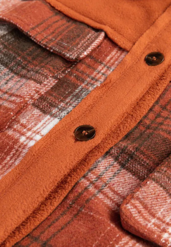 Aurora | Chaqueta Cuadros Clásica - Terracota