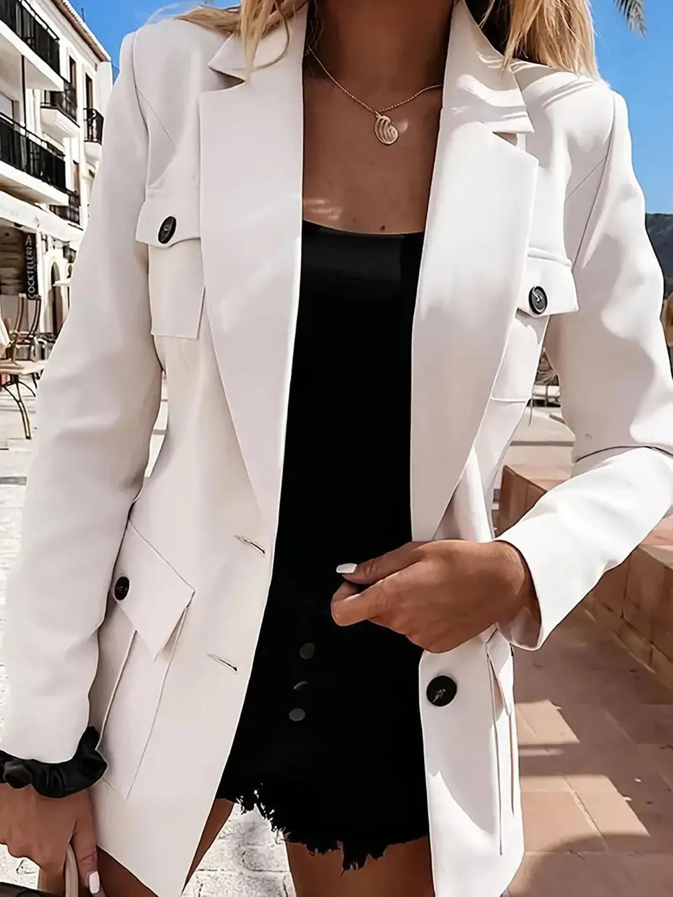 Dafne | Blazer Manga Larga Cuello Solapa