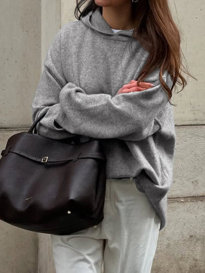 Clea | Suéter Oversize Manga Larga Con Capucha