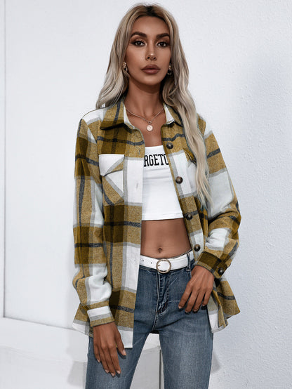 Yolanda | Chaqueta Cuadros Clásica - Dorado