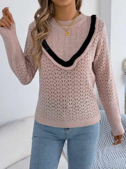 Azucena | Suéter Hollow Out With Con Contraste Trim
