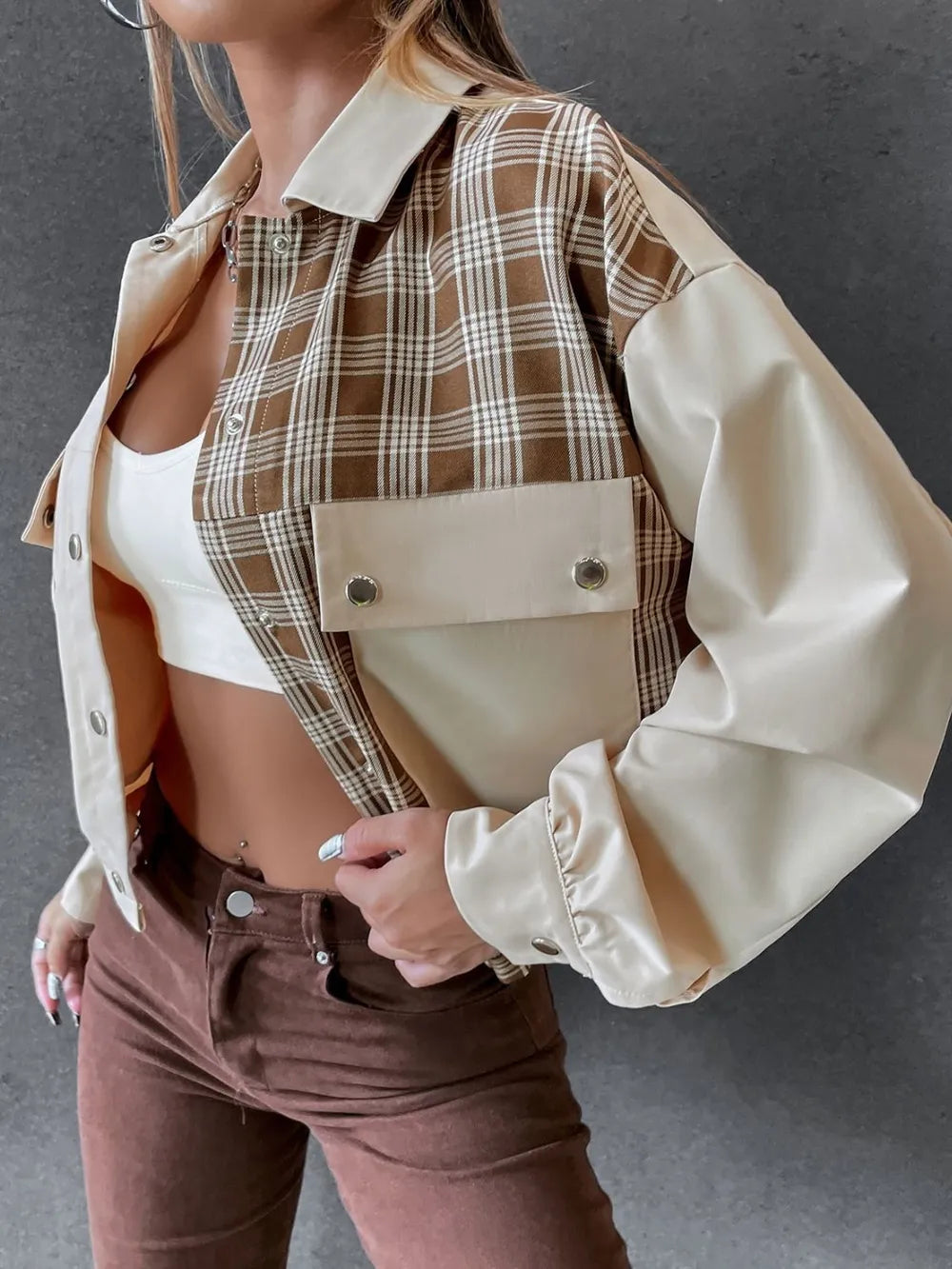 Alondra | Chaqueta Tartán Elegante - Beige