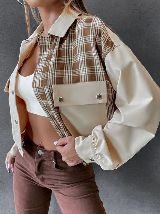 Alondra | Chaqueta Tartán Elegante - Beige