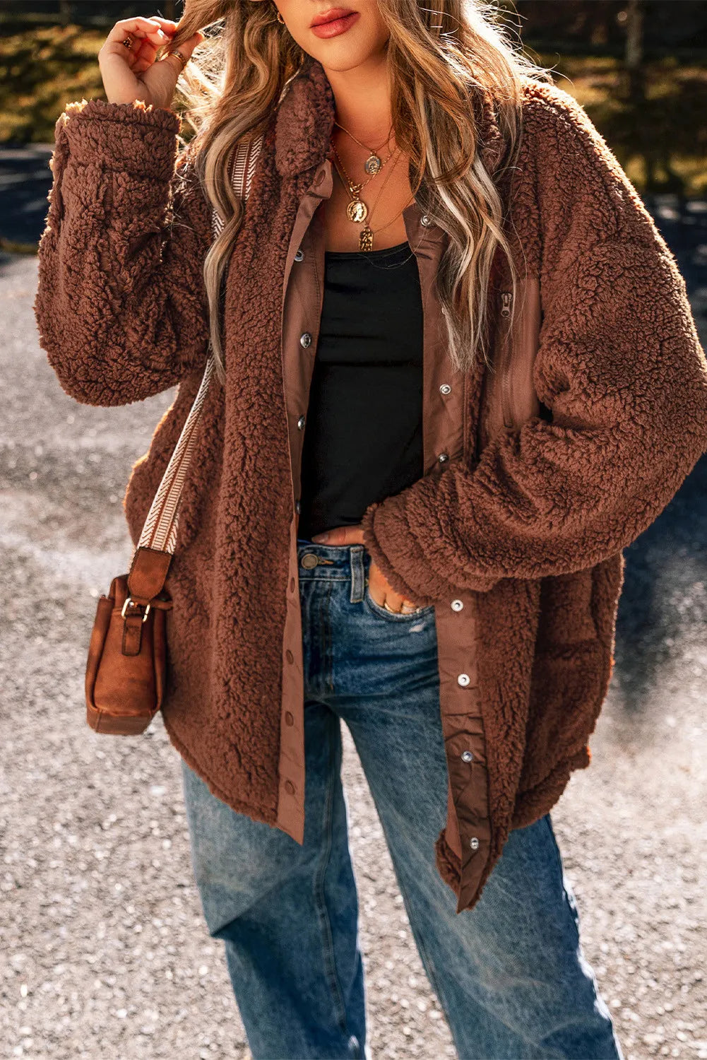 Camille | Chaqueta Hombro Caído - Café