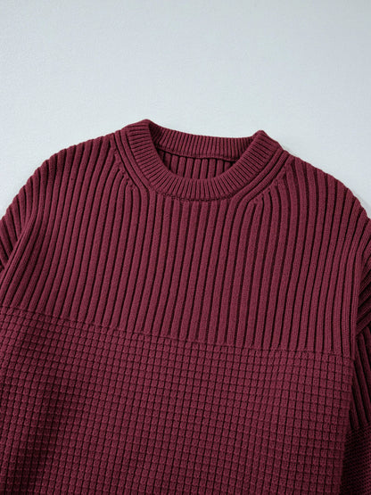 Domitila | Suéter Solid Color Mixed Tejido Texturizadoted Crew