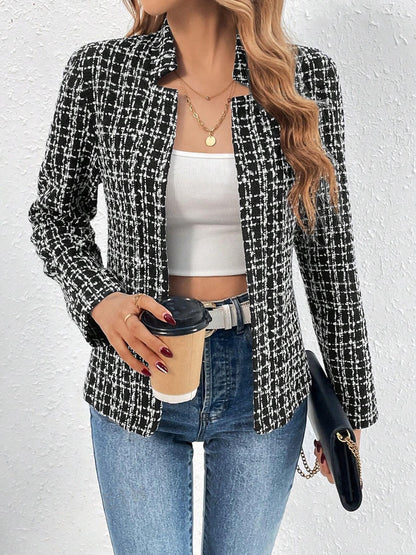 Olivia | Chaqueta Tartán Elegante - Negro