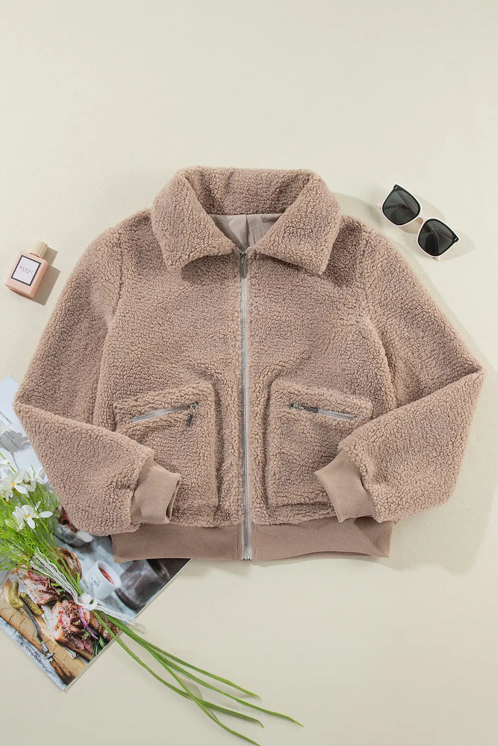 Zara | Chaqueta Polar Zip - Moca