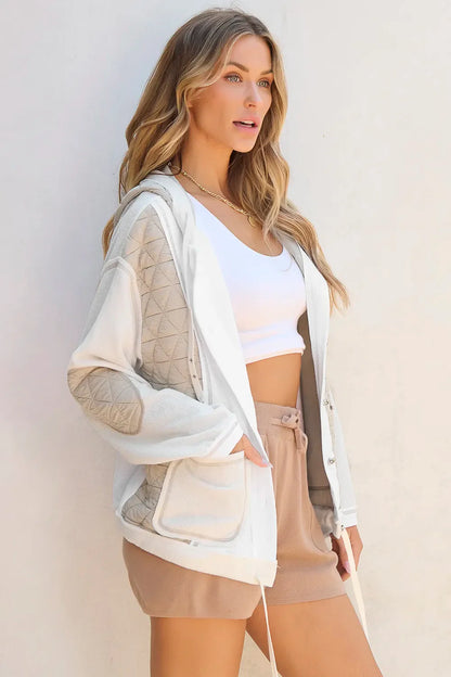 Macarena | Chaqueta Color Block - Blanco