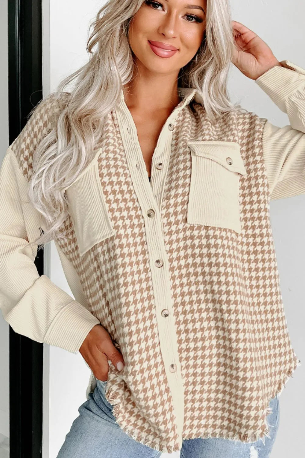 Luz | Chaqueta Pata de Gallo - Beige