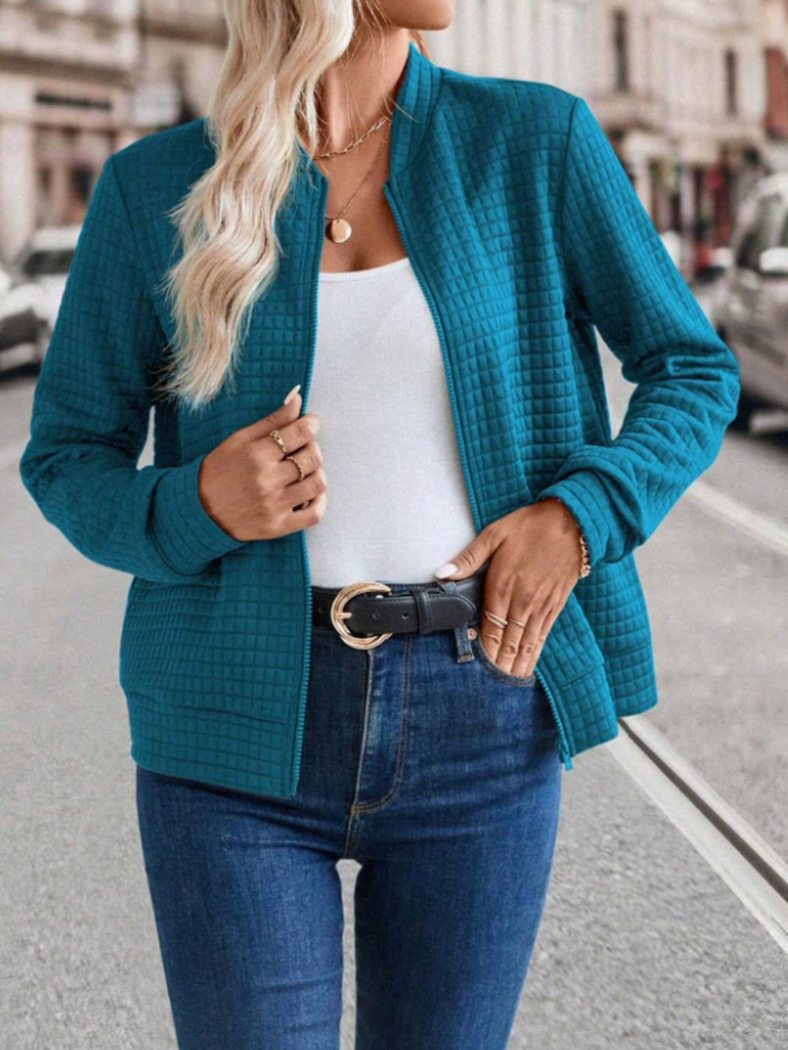 Anaís | Chaqueta Polar Zip - Verde Militar