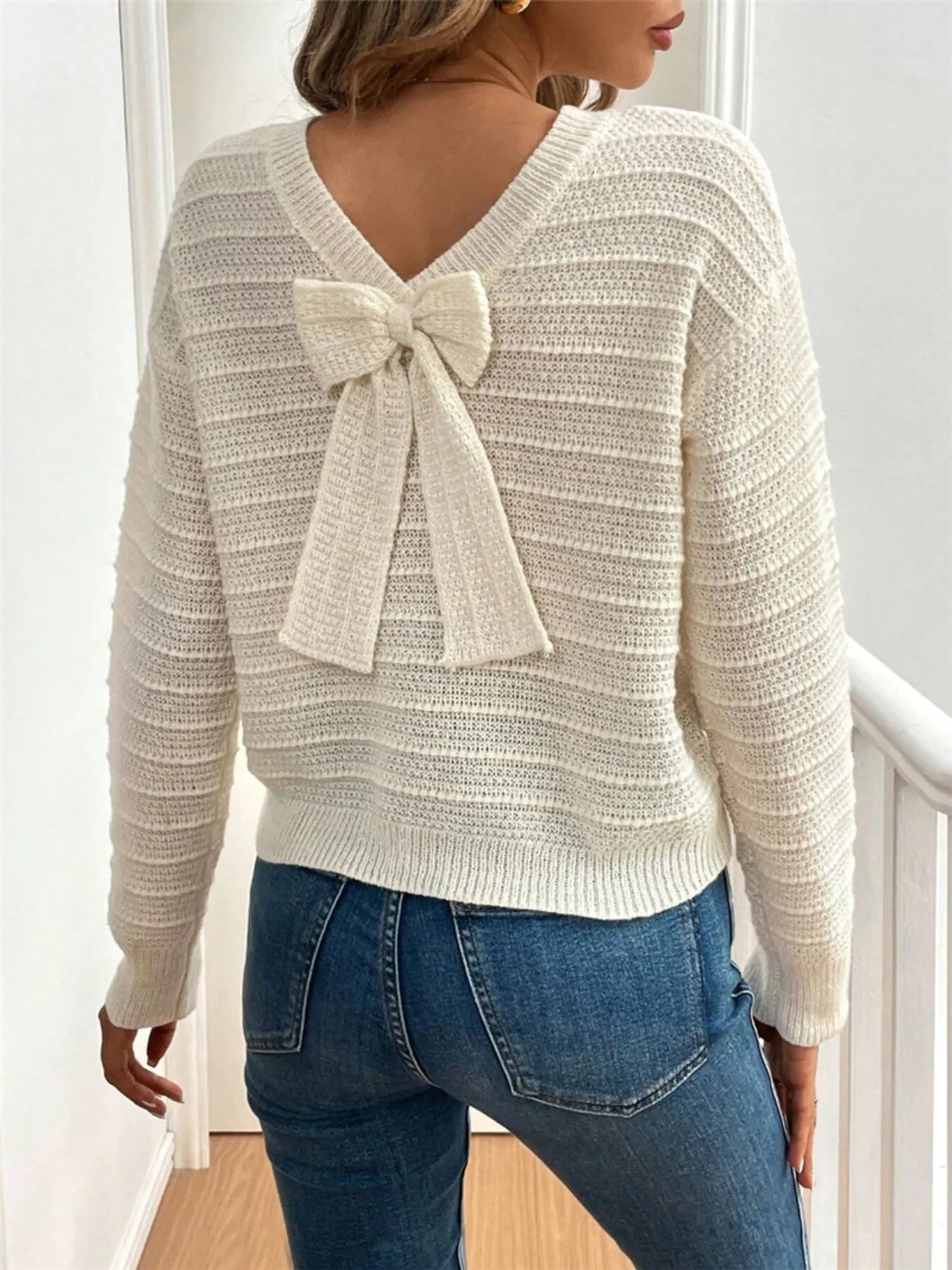 Daysi | Suéter Cuello Redondo Lazo Back