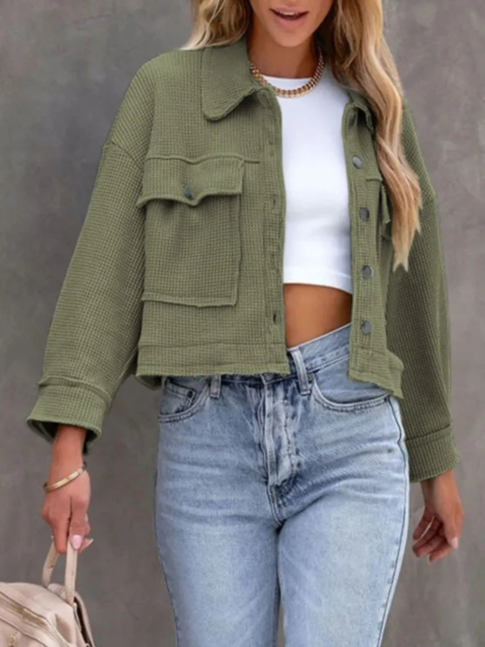 Carmen | Chaqueta Botonera Chic - Moss