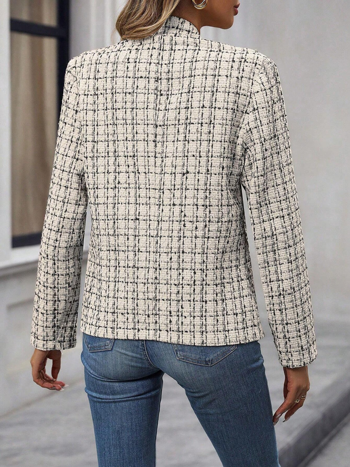 Olivia | Chaqueta Tartán Elegante - Beige