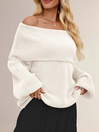Audra | Suéter Fold Over Collar Manga Larga