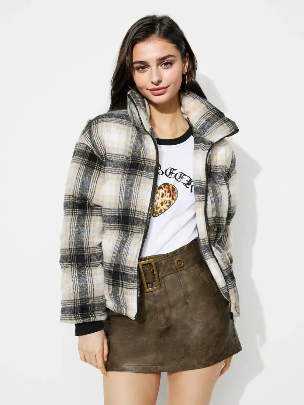 Minerva | Chaqueta Tartán Elegante - Gris