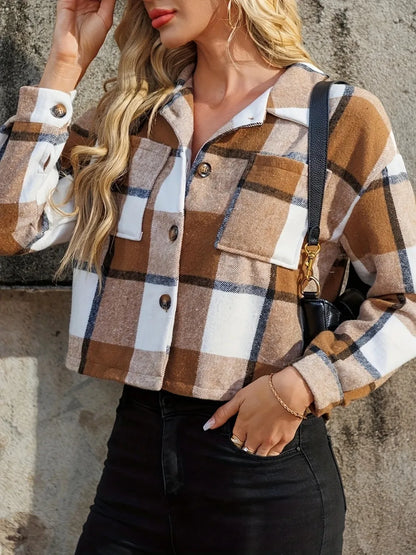 Silvana | Chaqueta Tartán Elegante - Caramelo