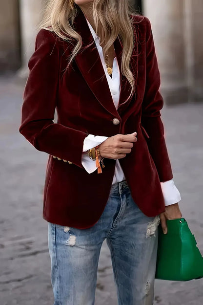 Dalila | Blazer Cuello Solapa Un Botón Clásico