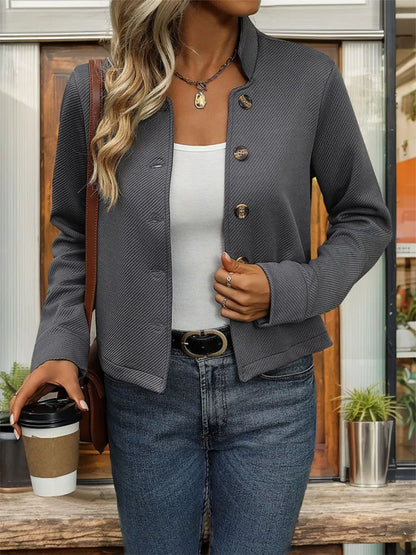 Antonella | Chaqueta Texturizada - Gris Oscuro