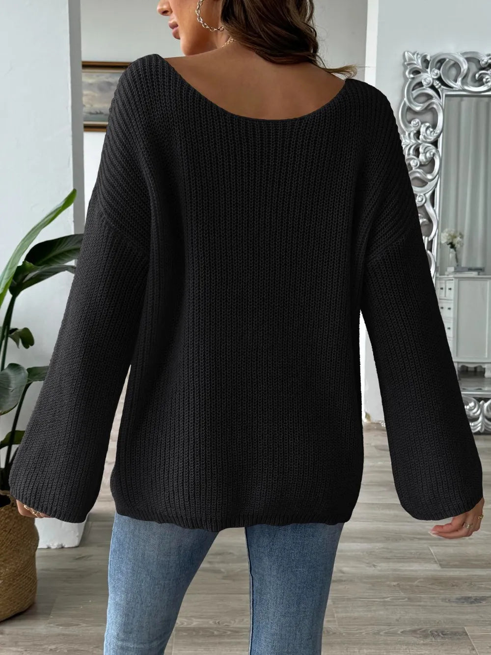 Desideria | Suéter Cuello Redondo Manga Larga