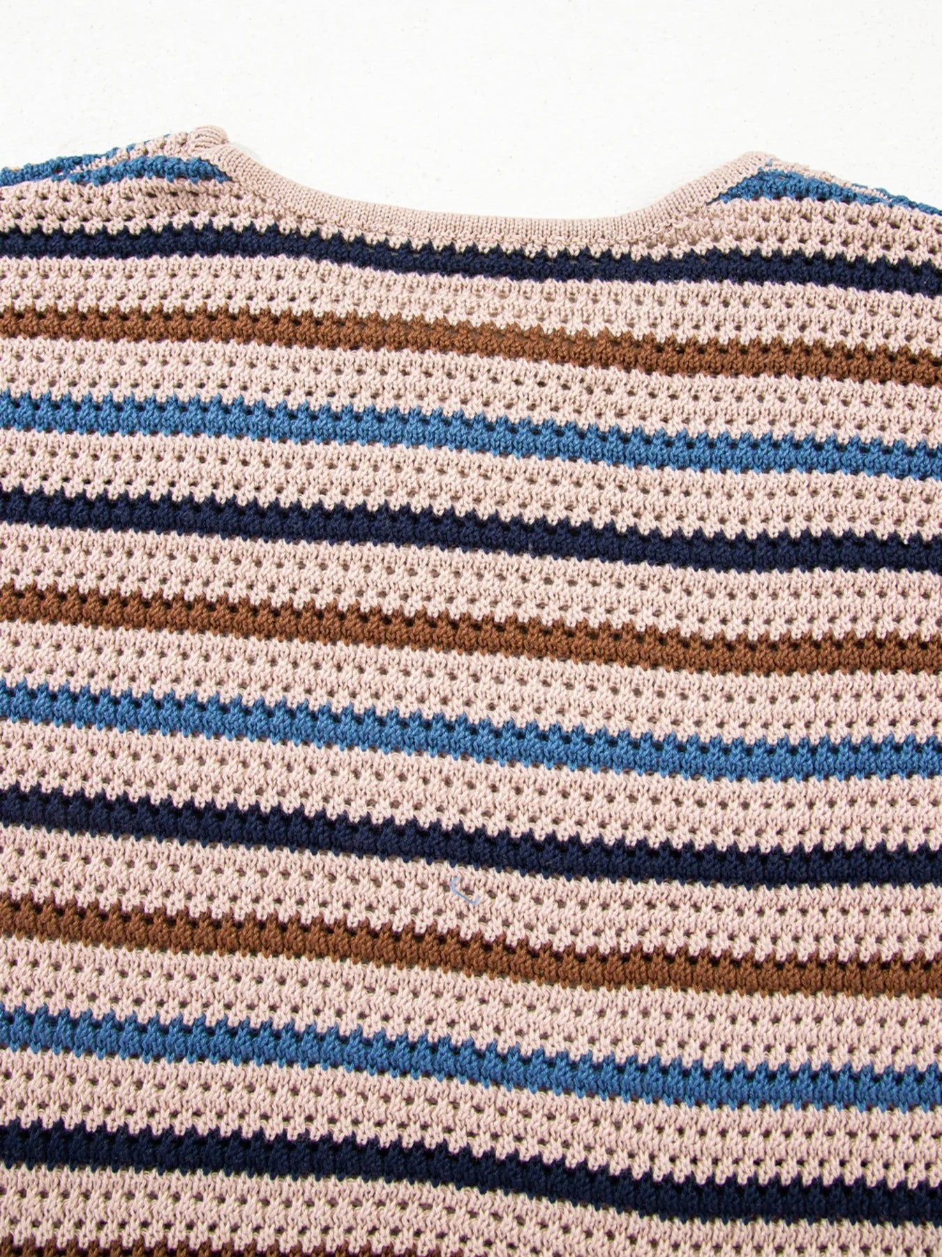 Benita | Suéter Multicolour Rayas Tejidoted Hombros Caídos Cuello Redondo