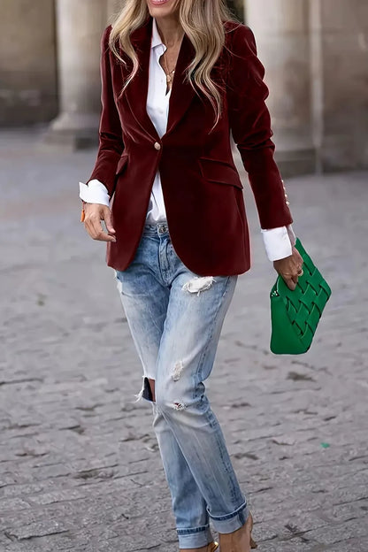 Dalila | Blazer Cuello Solapa Un Botón Clásico