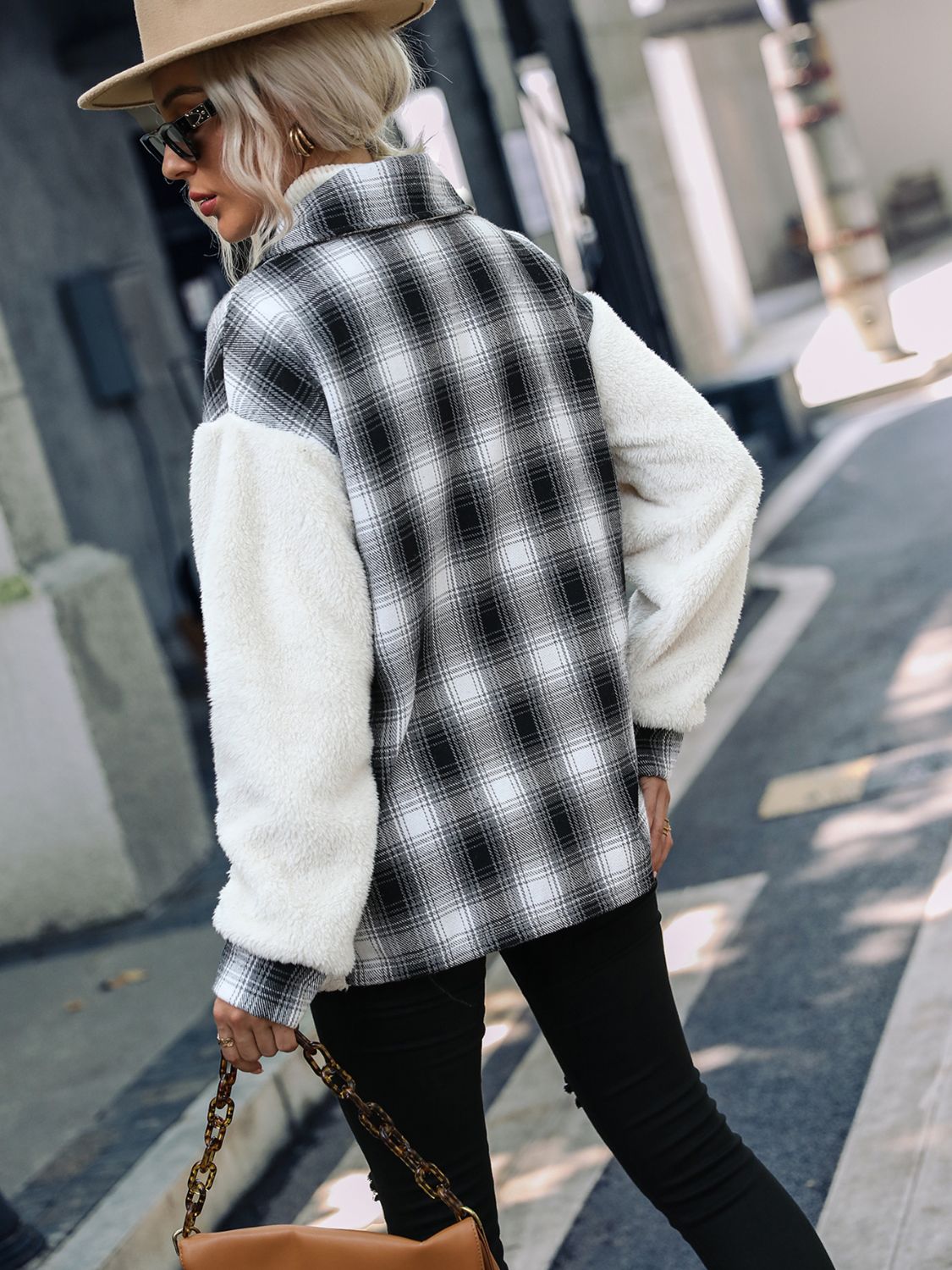 Sofía | Chaqueta Cuadros Clásica - Blanco