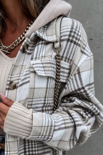 Paulina | Chaqueta Cuadros Clásica - Camello