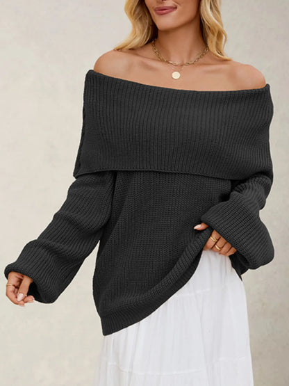 Audra | Suéter Fold Over Collar Manga Larga