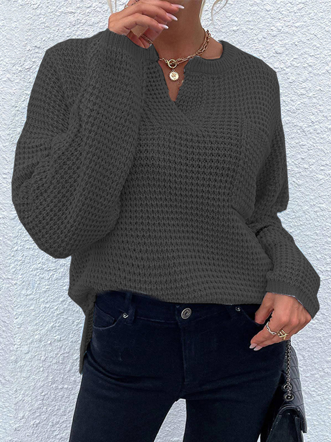 Bethany | Suéter Notched Manga Larga