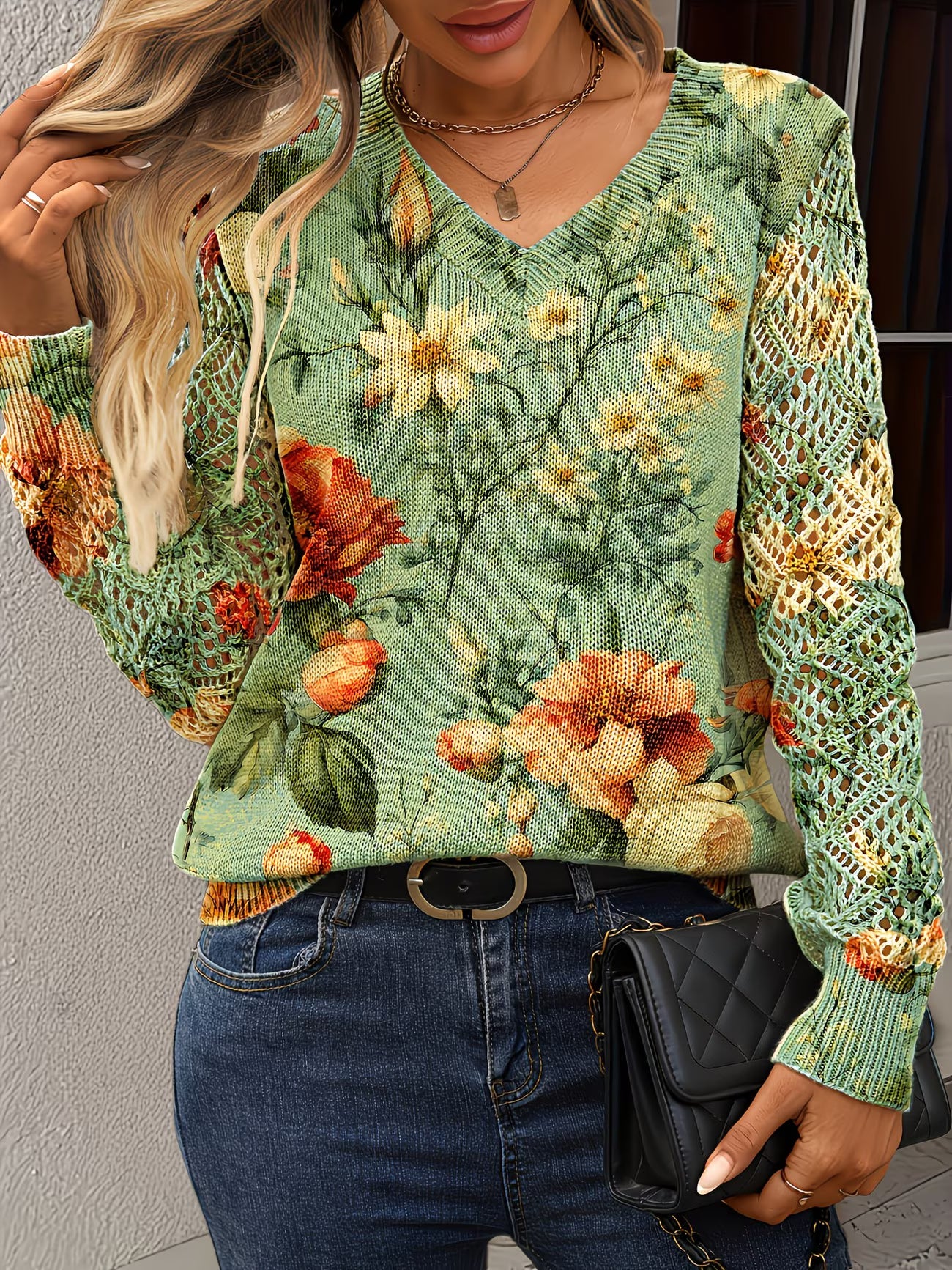 Otoñal | Suéter Floral Estampado