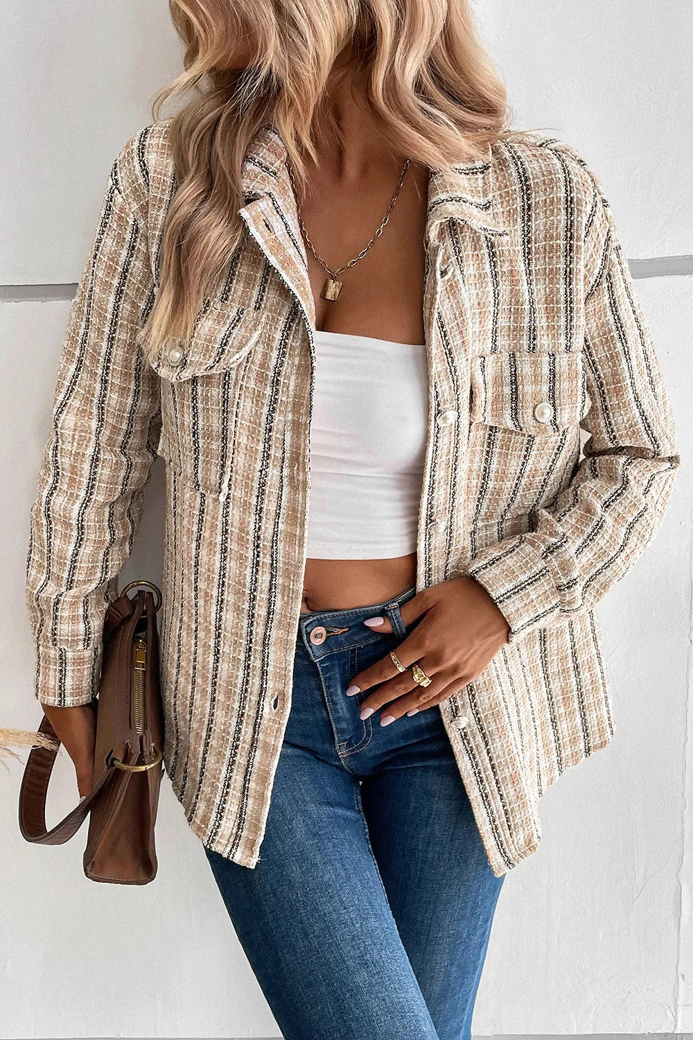 Valeria | Chaqueta con Bolsillos - Tostado
