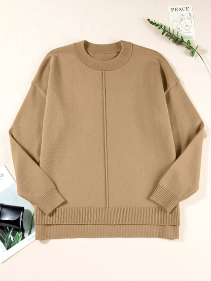 Amada | Suéter Center Seam Hombros Caídos Pullover Solid