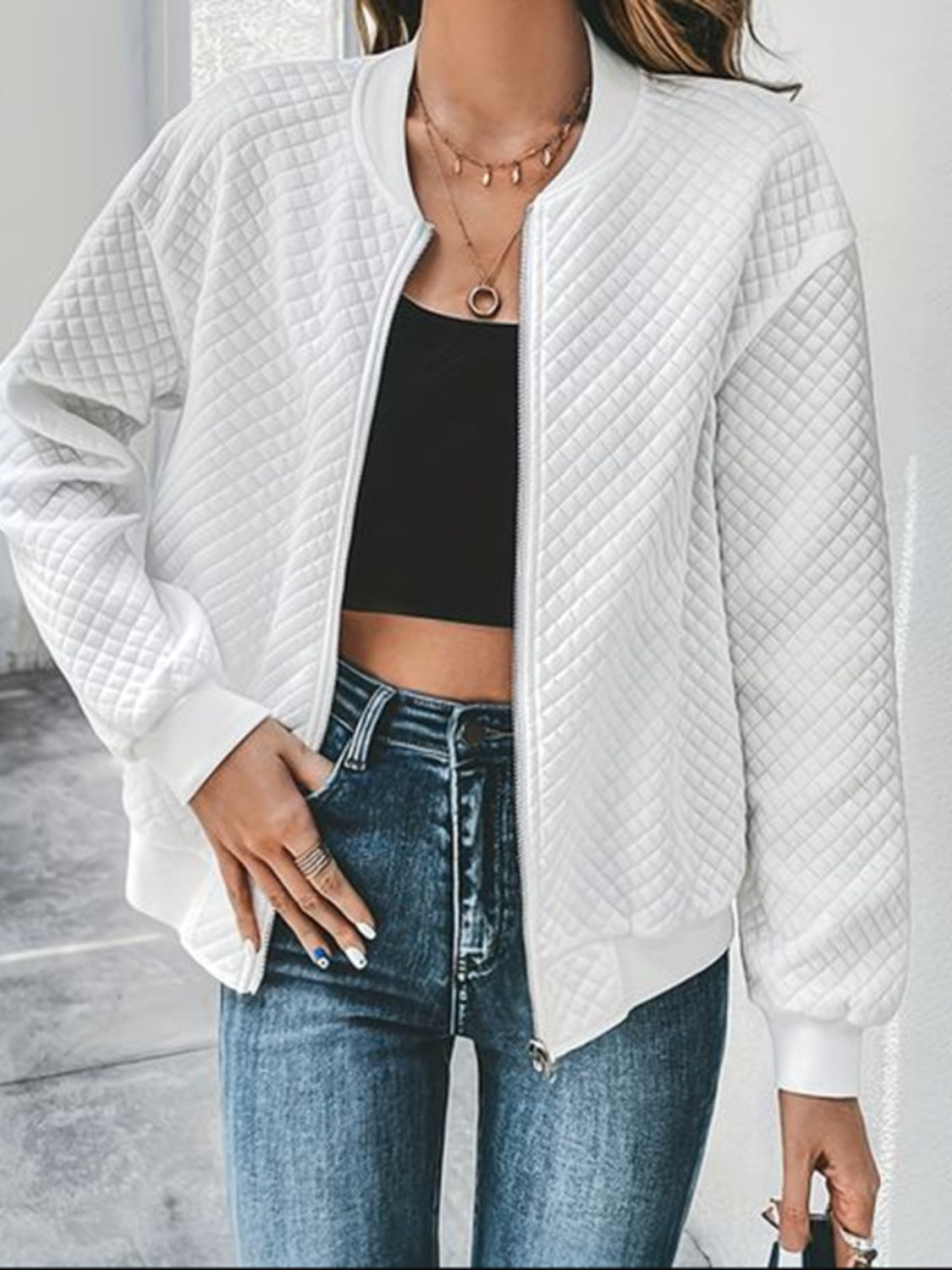 Abril | Chaqueta Polar Zip - Negro