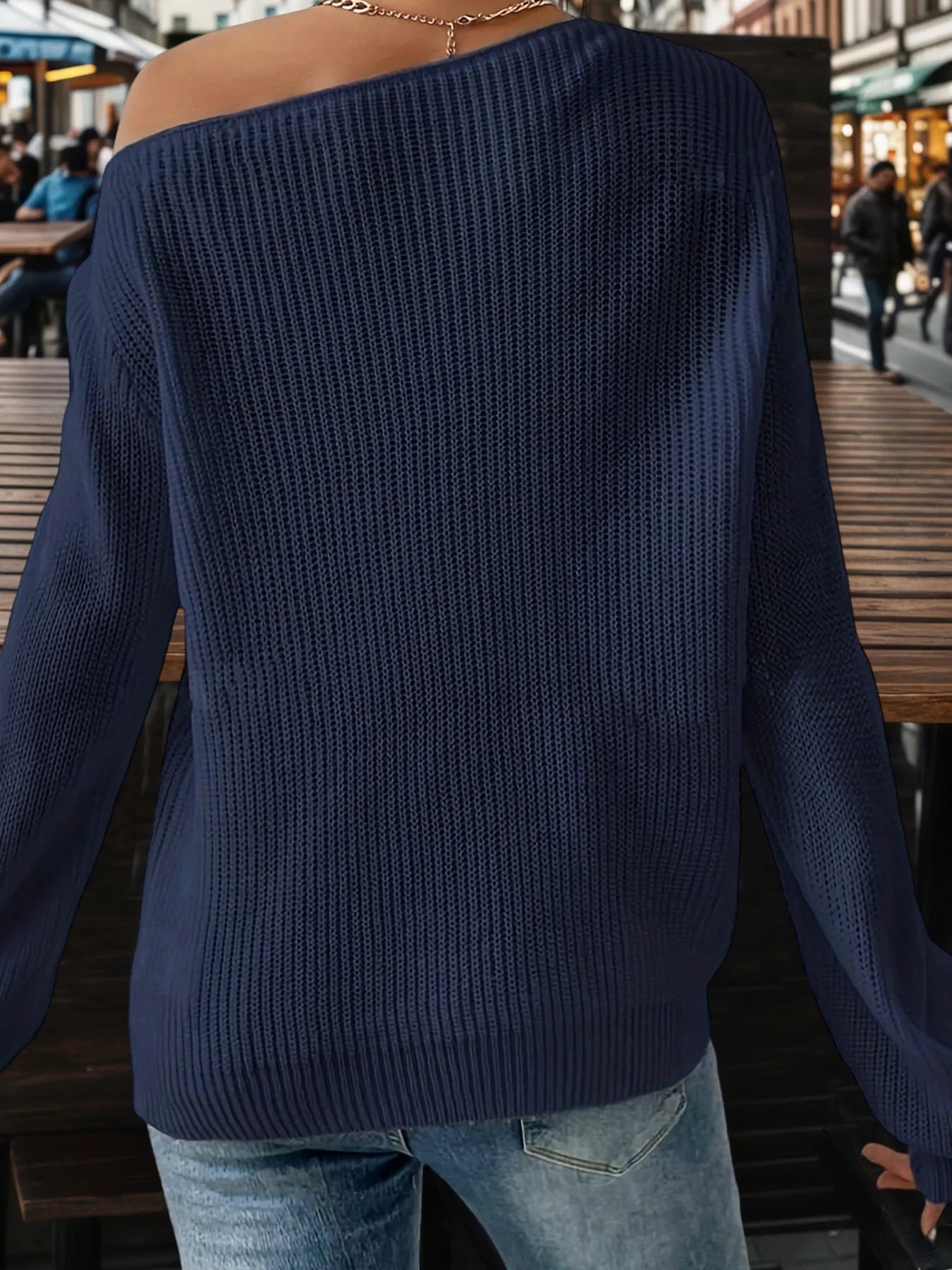 Blasa | Suéter Un Hombro Acanalado With Relaxed Fit