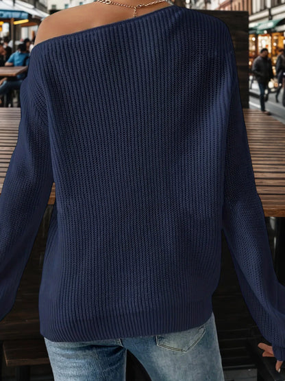 Blasa | Suéter Un Hombro Acanalado With Relaxed Fit