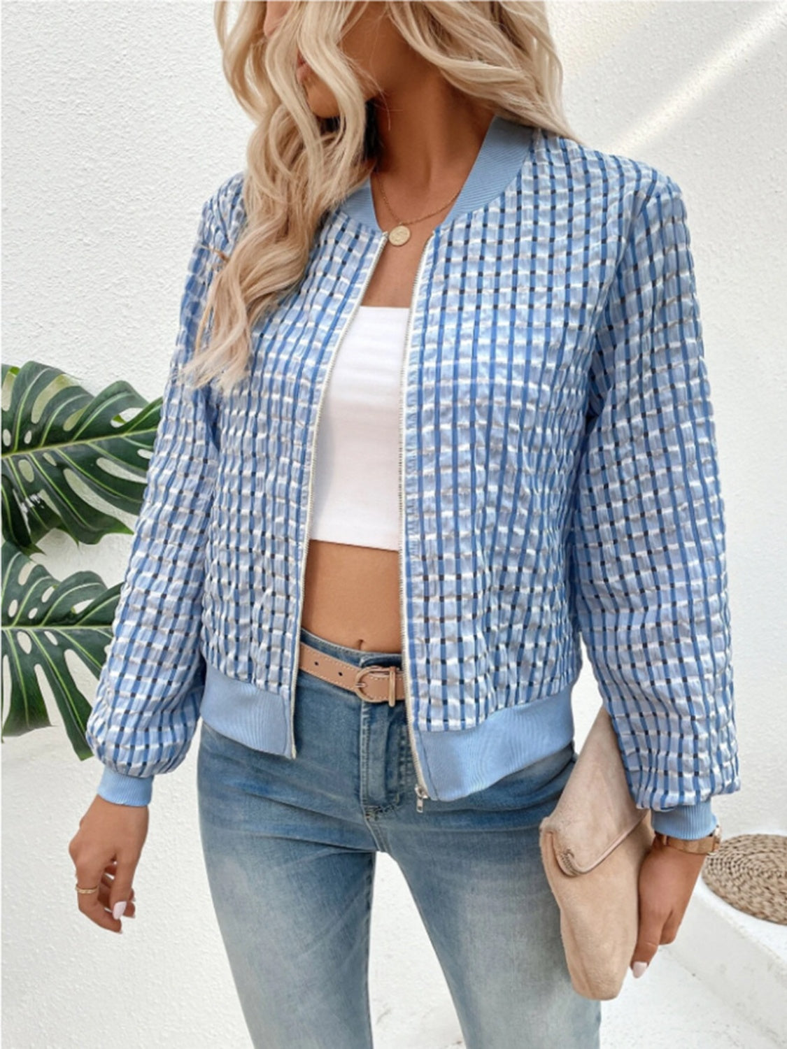 Ámbar | Chaqueta Polar Zip - Blanco