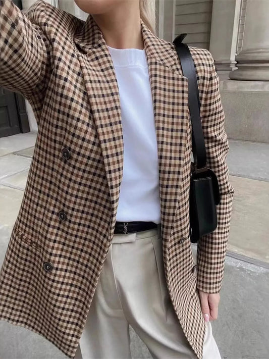 Gema | Blazer Cuadros Manga Larga