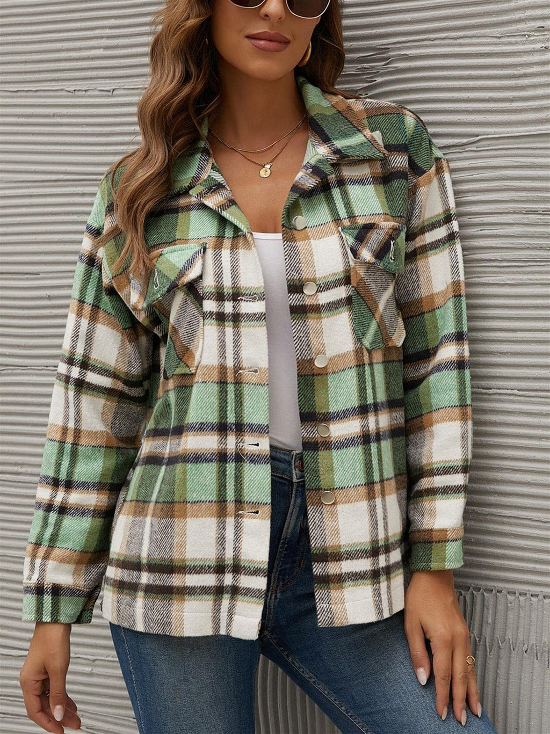 Azul | Chaqueta Tartán Elegante - Verde