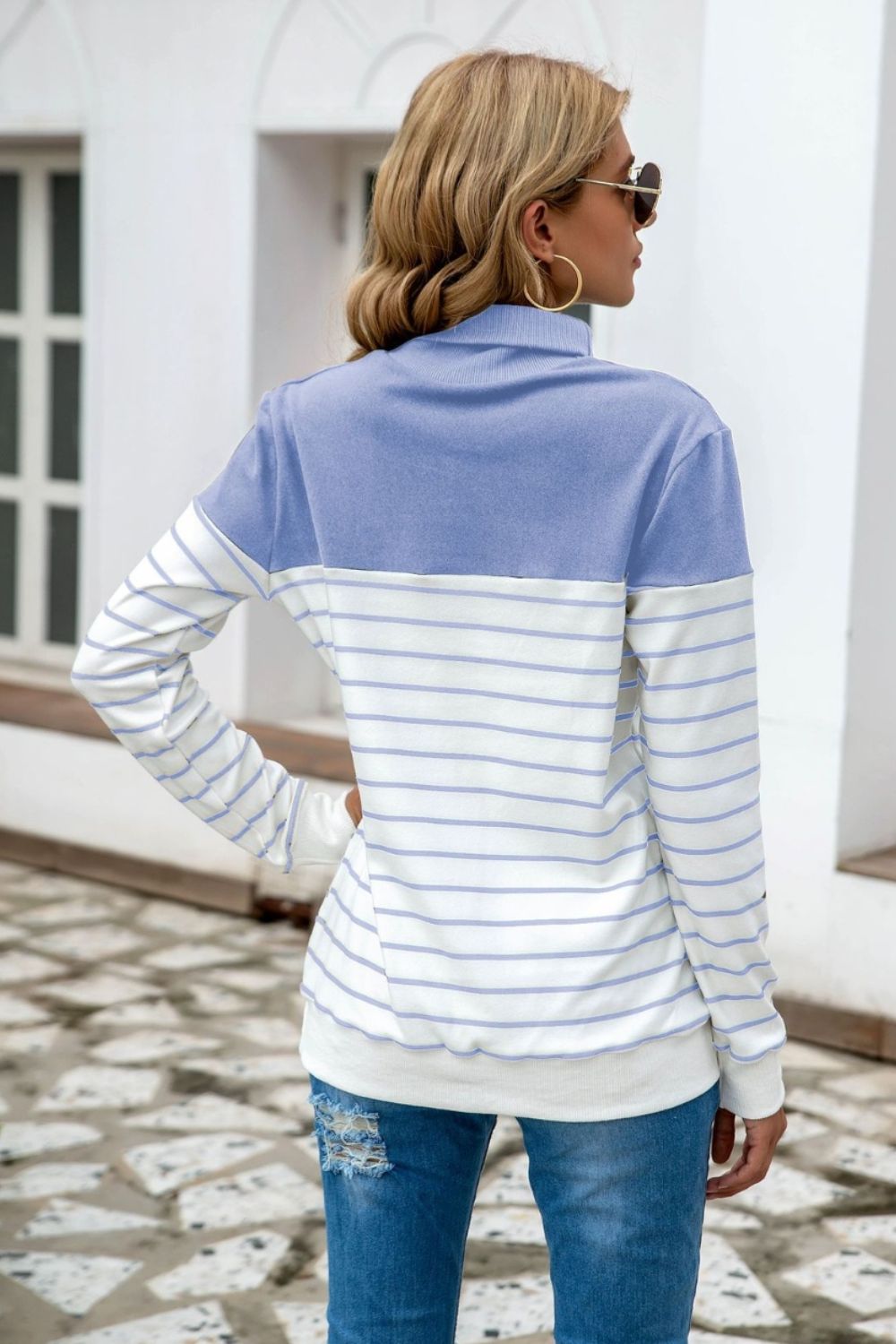Egeria | Suéter Rayas Con Contraste Cuello Alto
