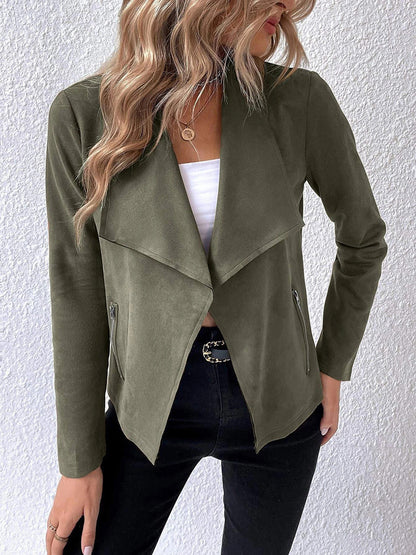Alejandra | Chaqueta Cuello Estructurado - Verde Militar