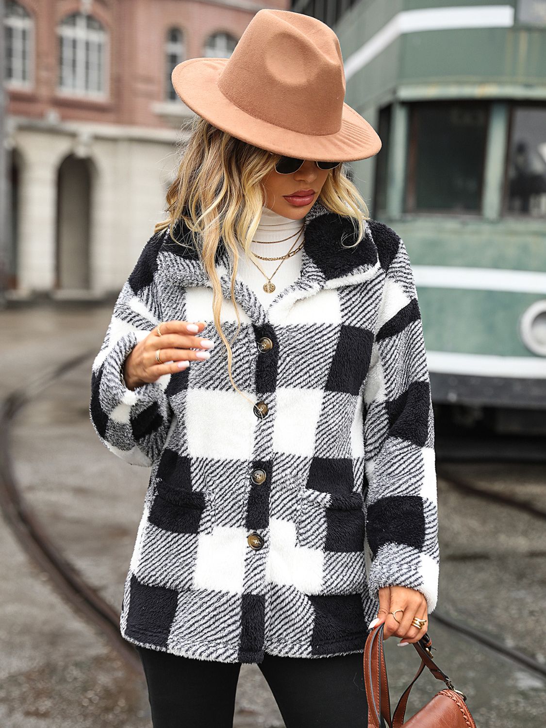 Wanda | Chaqueta Cuadros Clásica - Negro