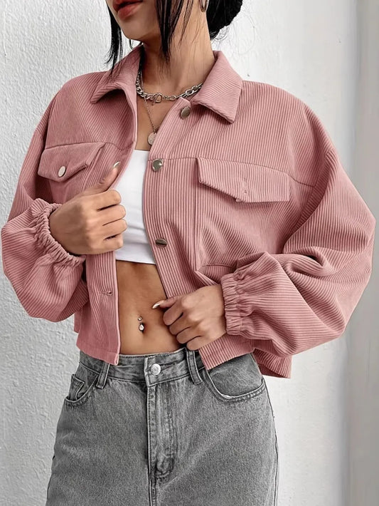 Vera | Chaqueta Hombro Caído - Pale Rosado Empolvado