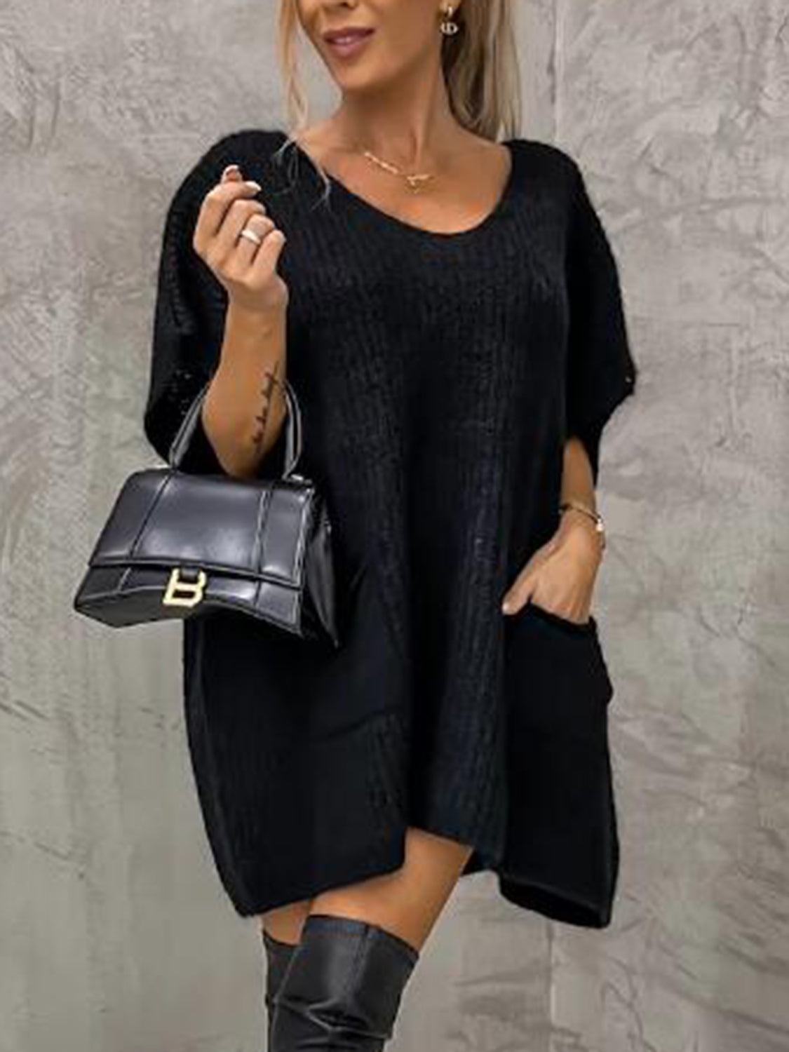 Fanny | Suéter Escote V Manga Corta With Pockets