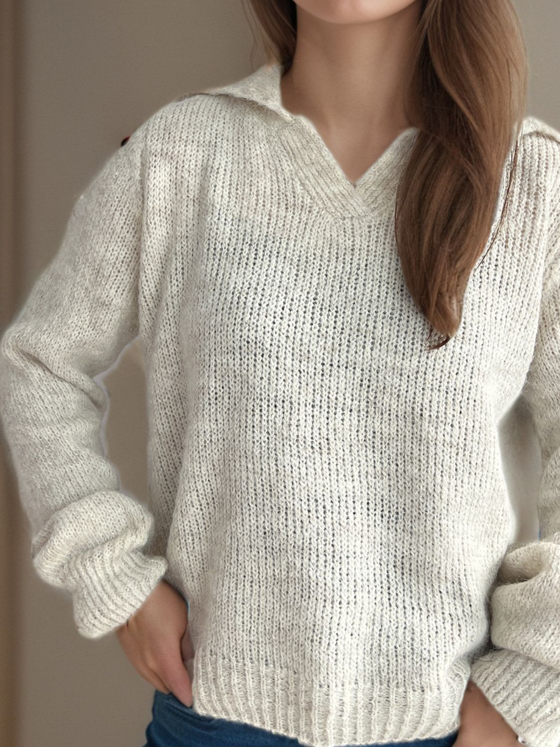 Amber | Suéter Cuello Camisero Manga Larga