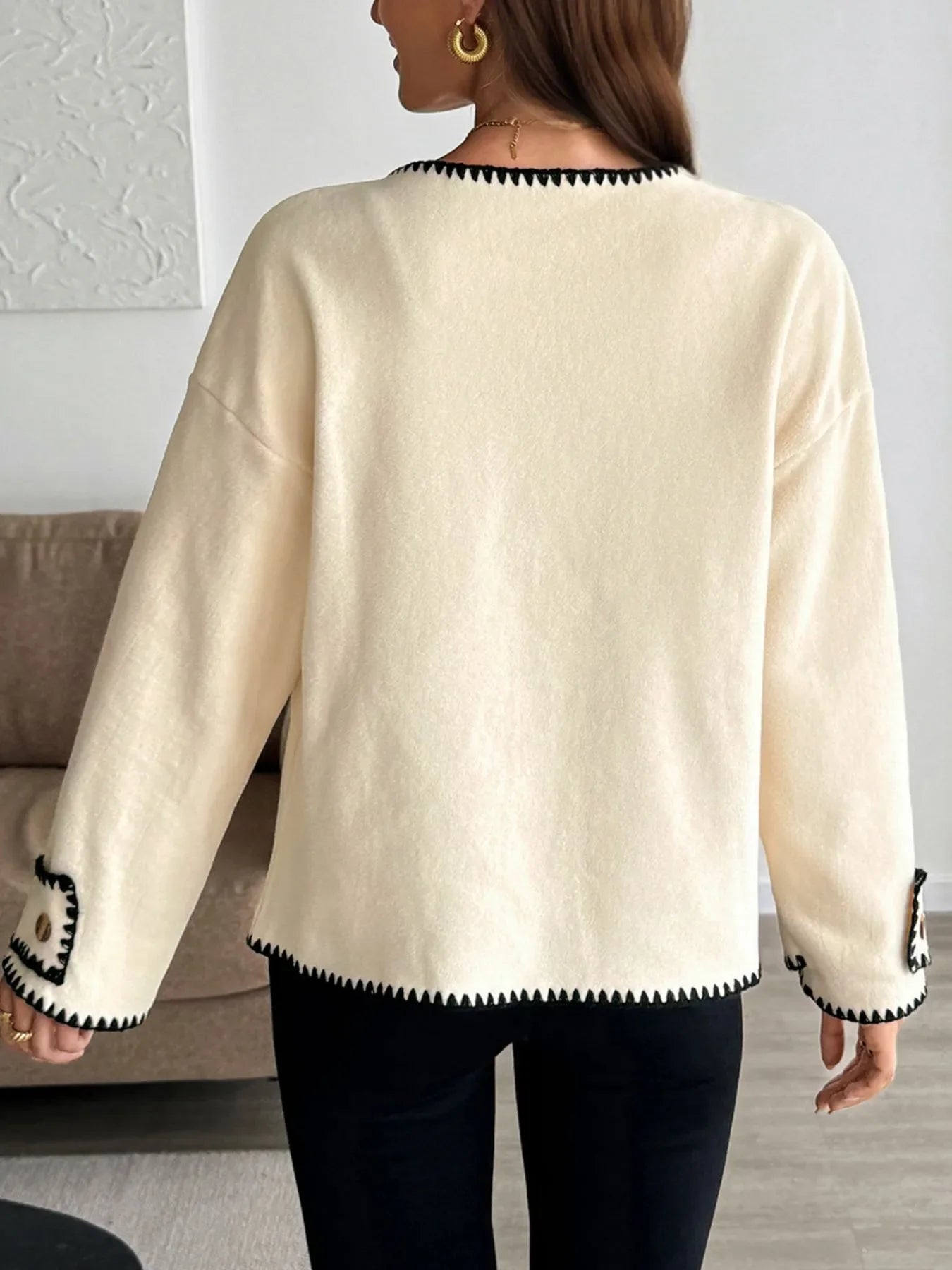 Ángela | Chaqueta Botonera Chic - Beige