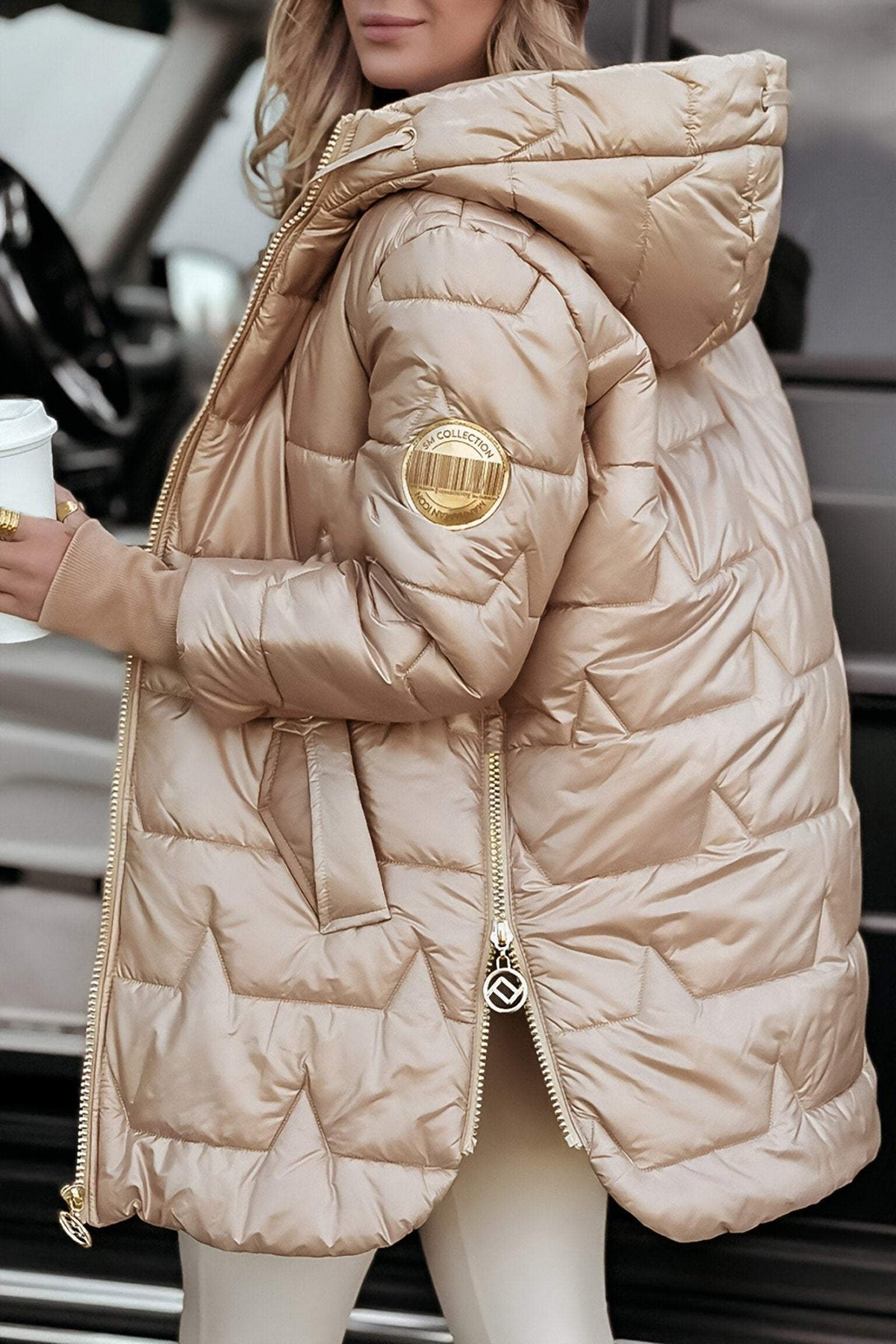 Glow | Parka Beige Brillante
