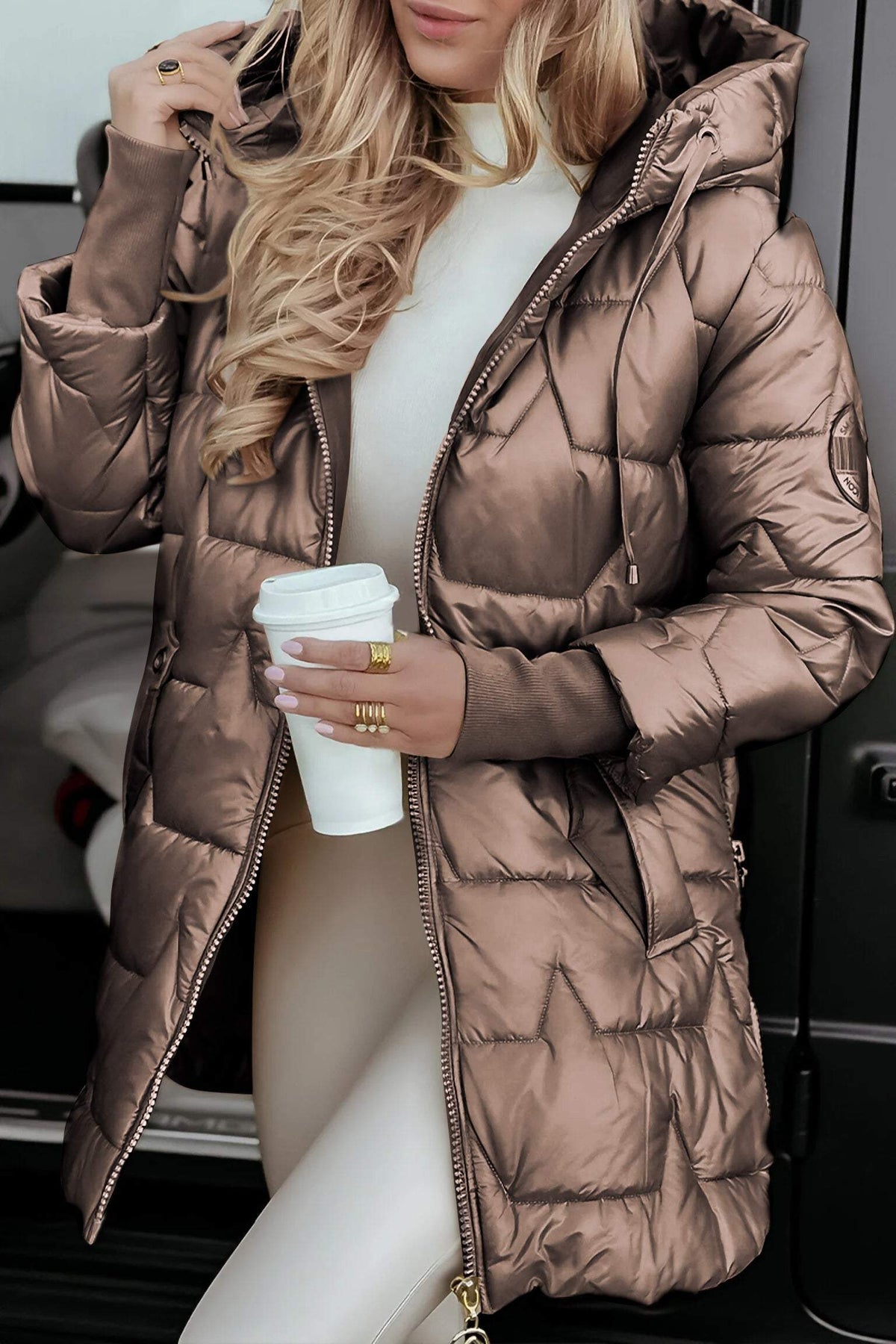 Glow | Parka Beige Brillante