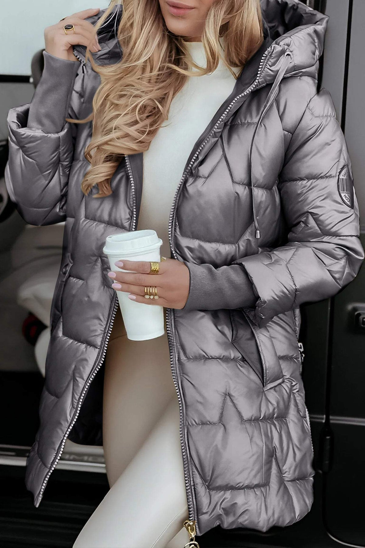 Glow | Parka Beige Brillante