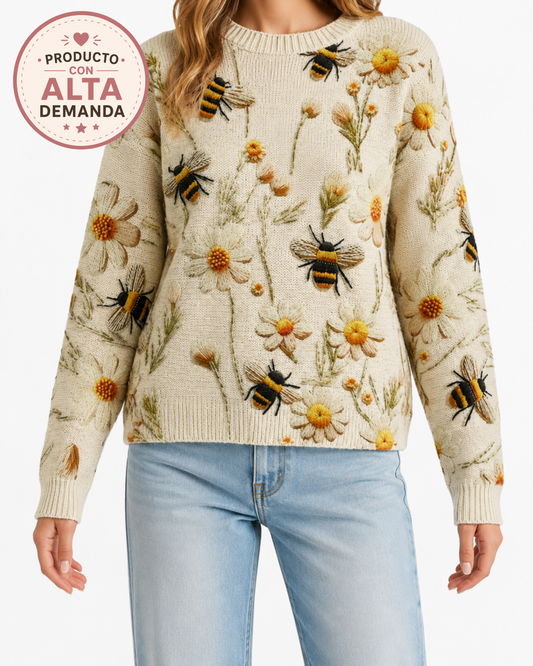 Abeja | Suéter Nórdico Bordado